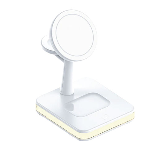 מעמד טעינה מהירה אלחוטי למוצרי Apple עם תאורת LED מבית Apple