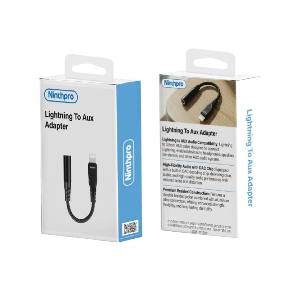 Ninthpro Adapter מתאם Lightning To Aux מבית Ninthpro