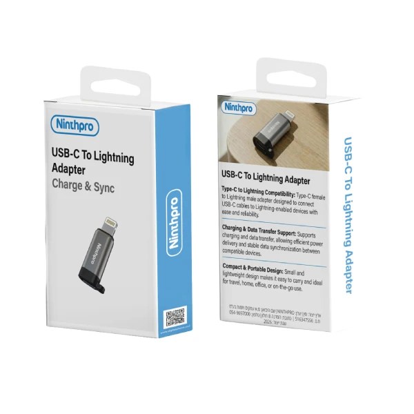 Ninthpro Adapter מתאם USB-C To Lightning מבית Ninthpro
