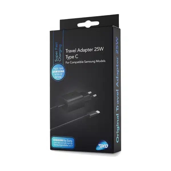 Samsung Charger USB-C To Type-C 25W סט מטען קיר מבית Samsung