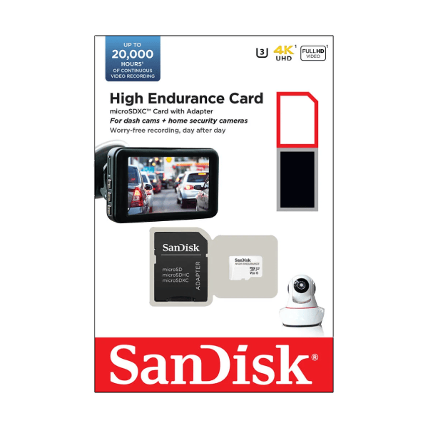 SanDisk High Endurance MicroSD כרטיס זיכרון עם מתאם מבית SanDisk
