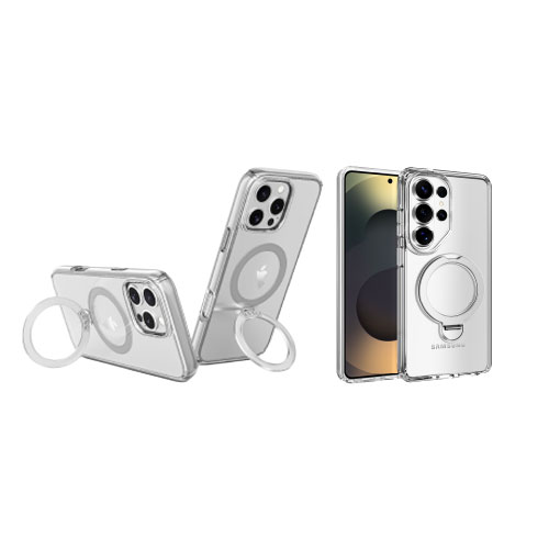 כיסוי MagSafe שקוף חזק עם טבעת נשלפת 360 מבית Apple