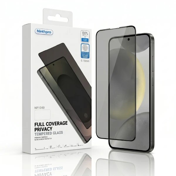 Ninthpro מגן מסך זכוכית מלאה עם טביעת אצבע Privacy מבית Ninthpro