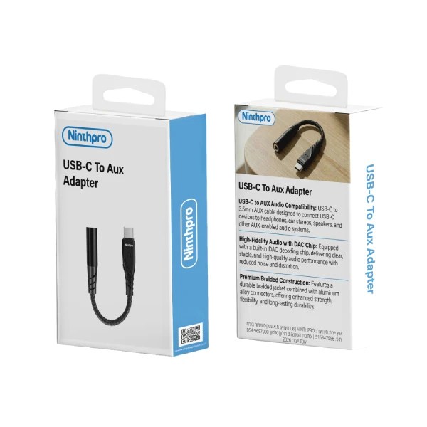 Ninthpro Adapter מתאם USB-C To Aux מבית Ninthpro