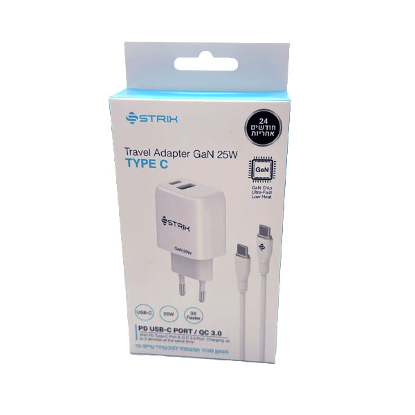 מטען TYPE C GAN 25W מבית מותגים שונים