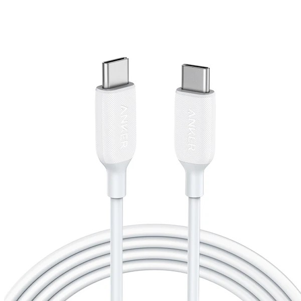 Anker A8856 USB-C To USB-C 100W כבל נתונים לבן מבית Anker