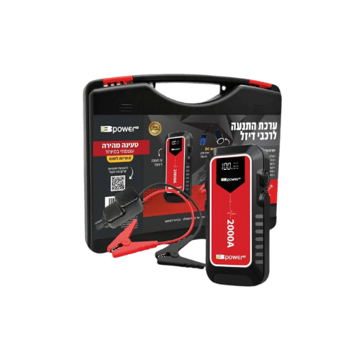BPower ET03 ערכת התנעה לרכב דיזל ובנזין 22800mAh עם צג מבית BPower