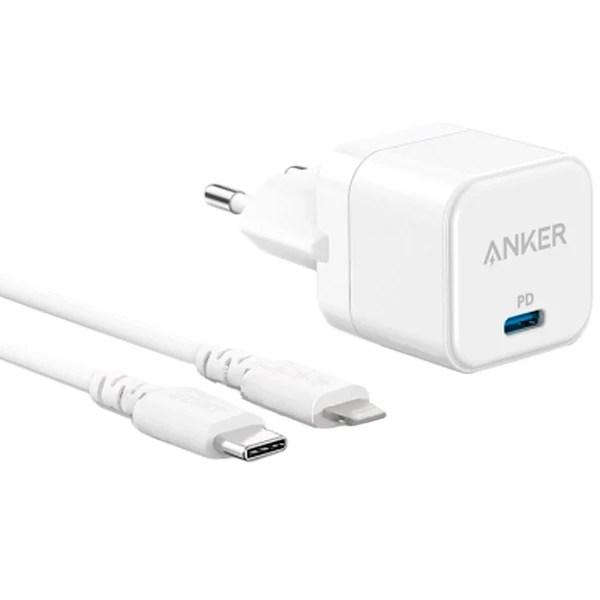 Anker B2149G21 USB-C 20W + USB-C To Lightning Cable 0.9M סט מטען קיר מבית Anker